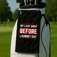 The Last Before Laundry Day Funny Golf Towel thumb 2