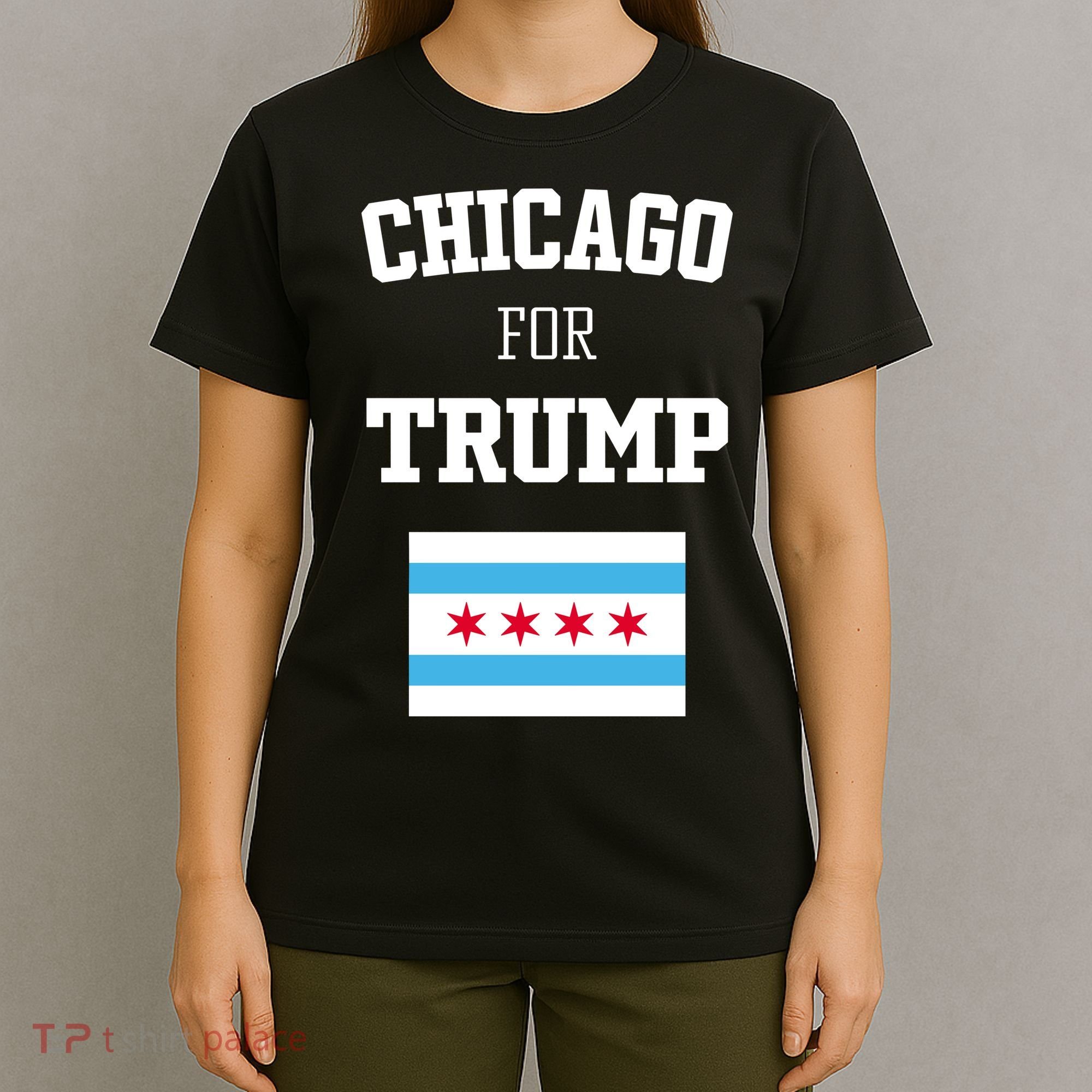 The Lioness Chicago For Trump Flag T-Shirt