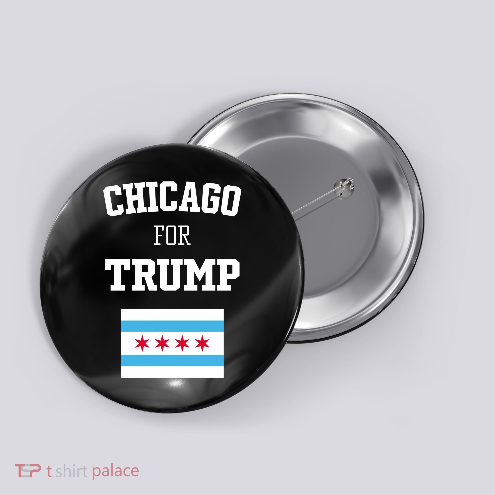 The Lioness Chicago For Trump Flag Button