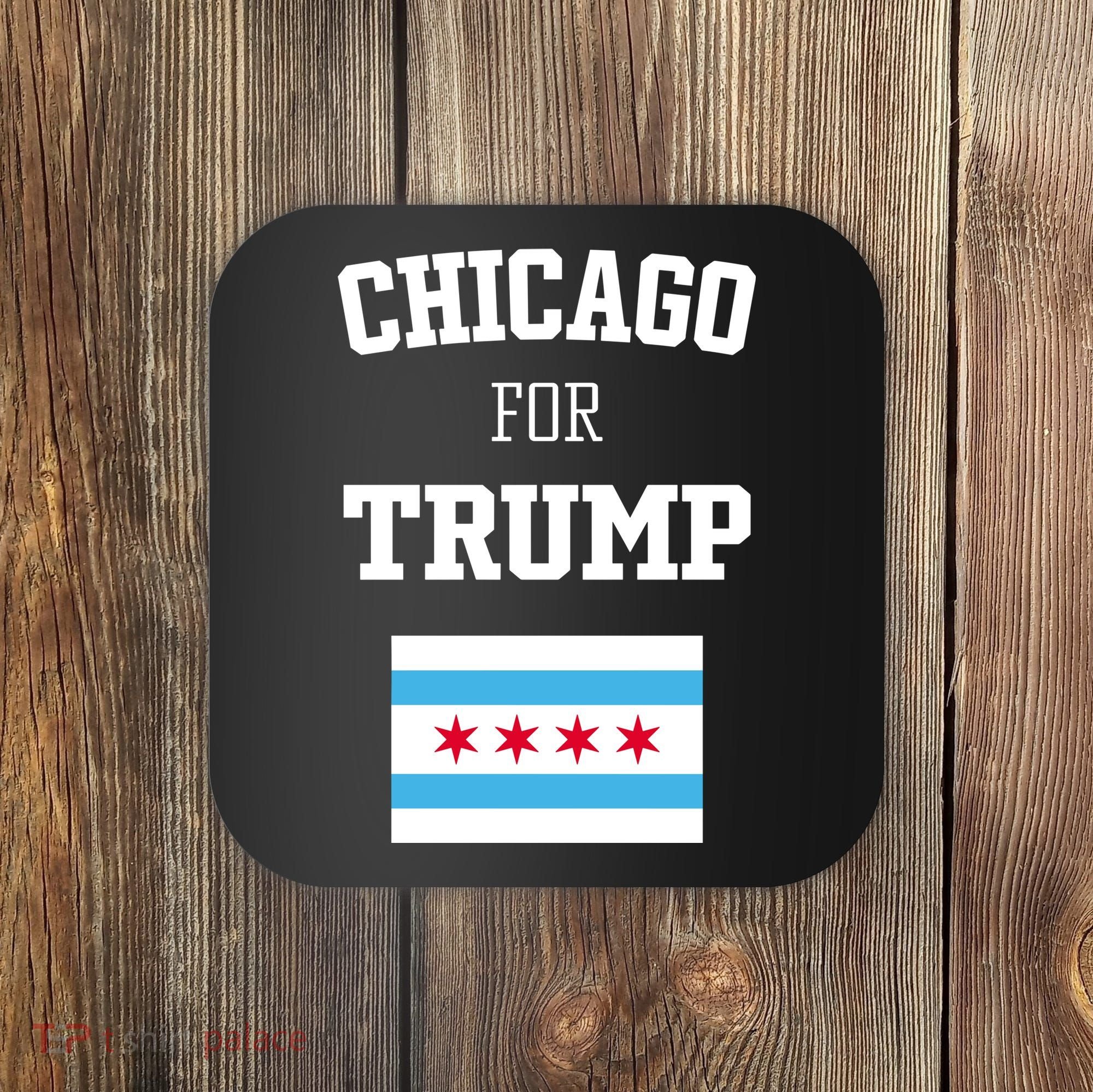 The Lioness Chicago For Trump Flag Coaster