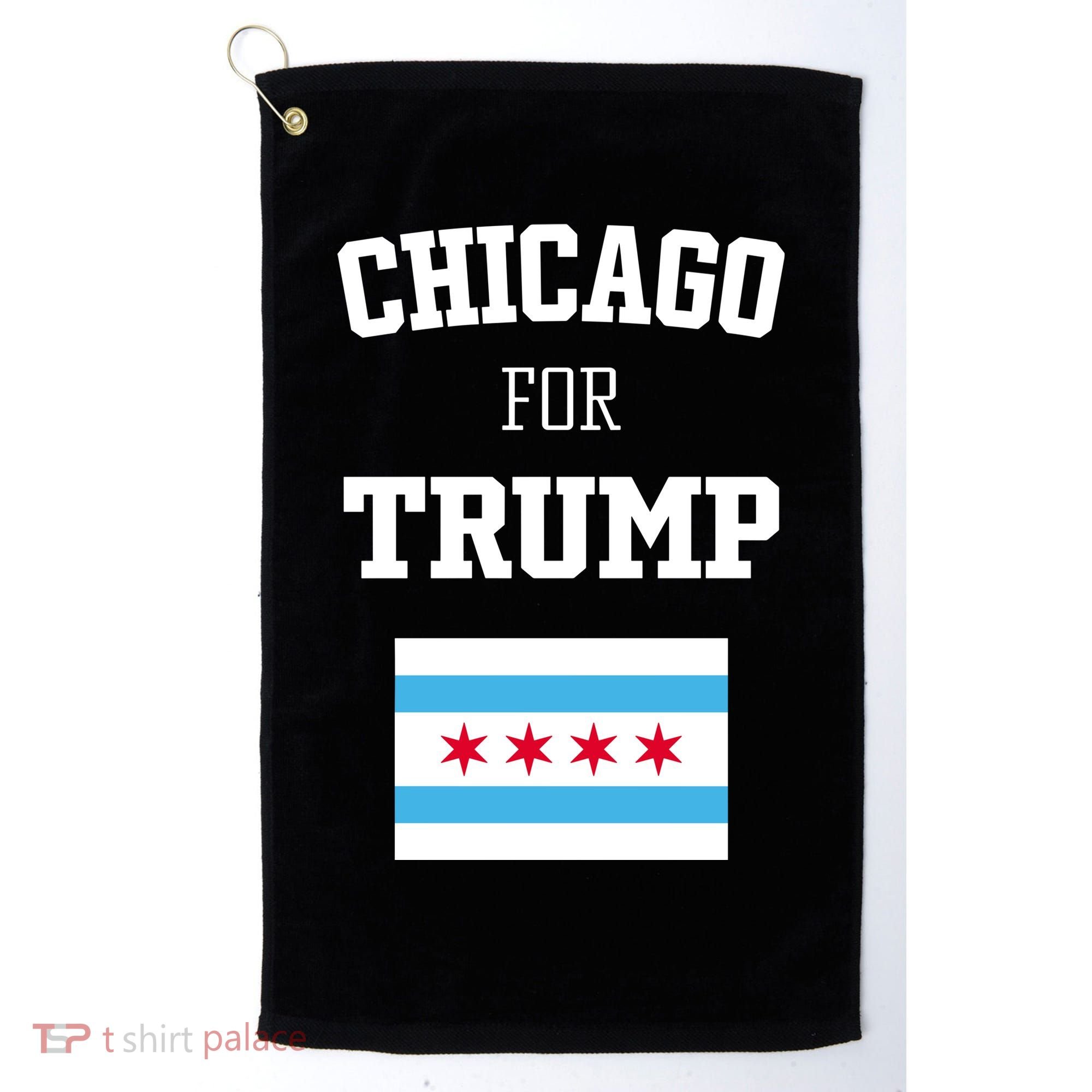 The Lioness Chicago For Trump Flag Golf Towel