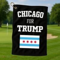 The Lioness Chicago For Trump Flag Golf Towel thumb 1
