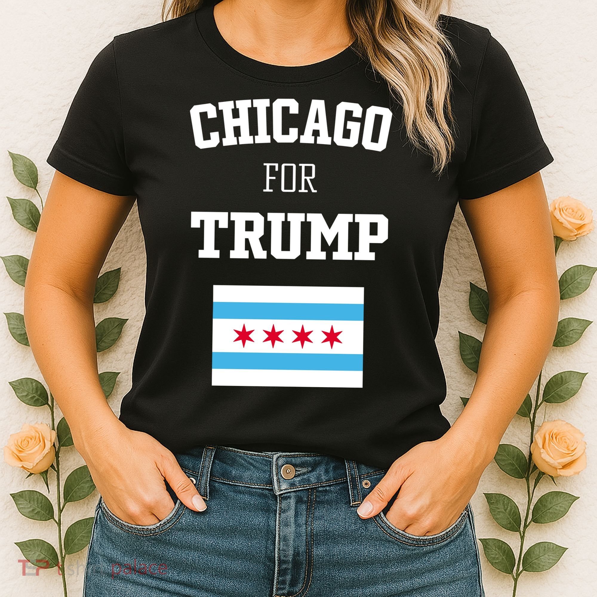 The Lioness Chicago For Trump Flag Women's T-Shirt