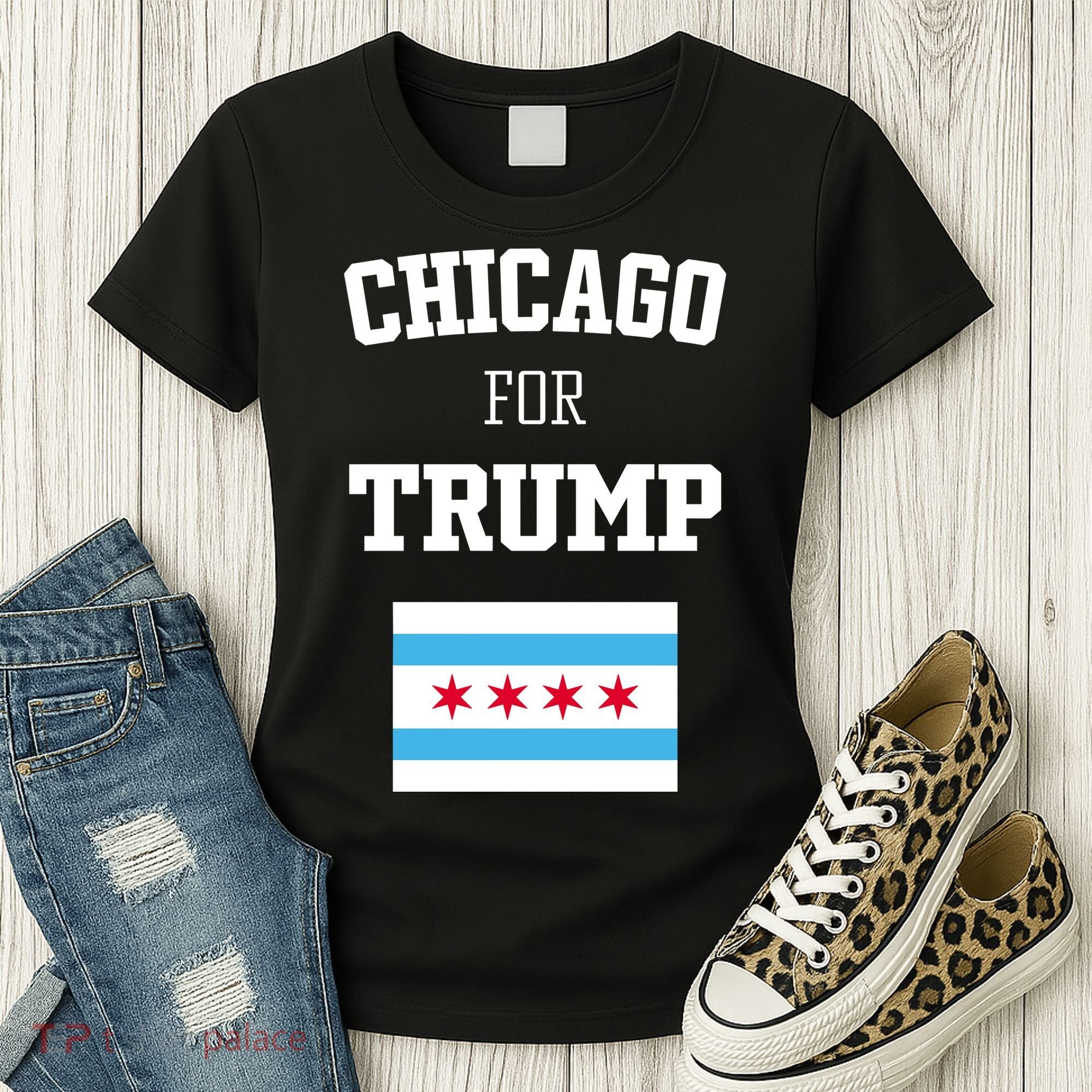 The Lioness Chicago For Trump Flag Women's T-Shirt