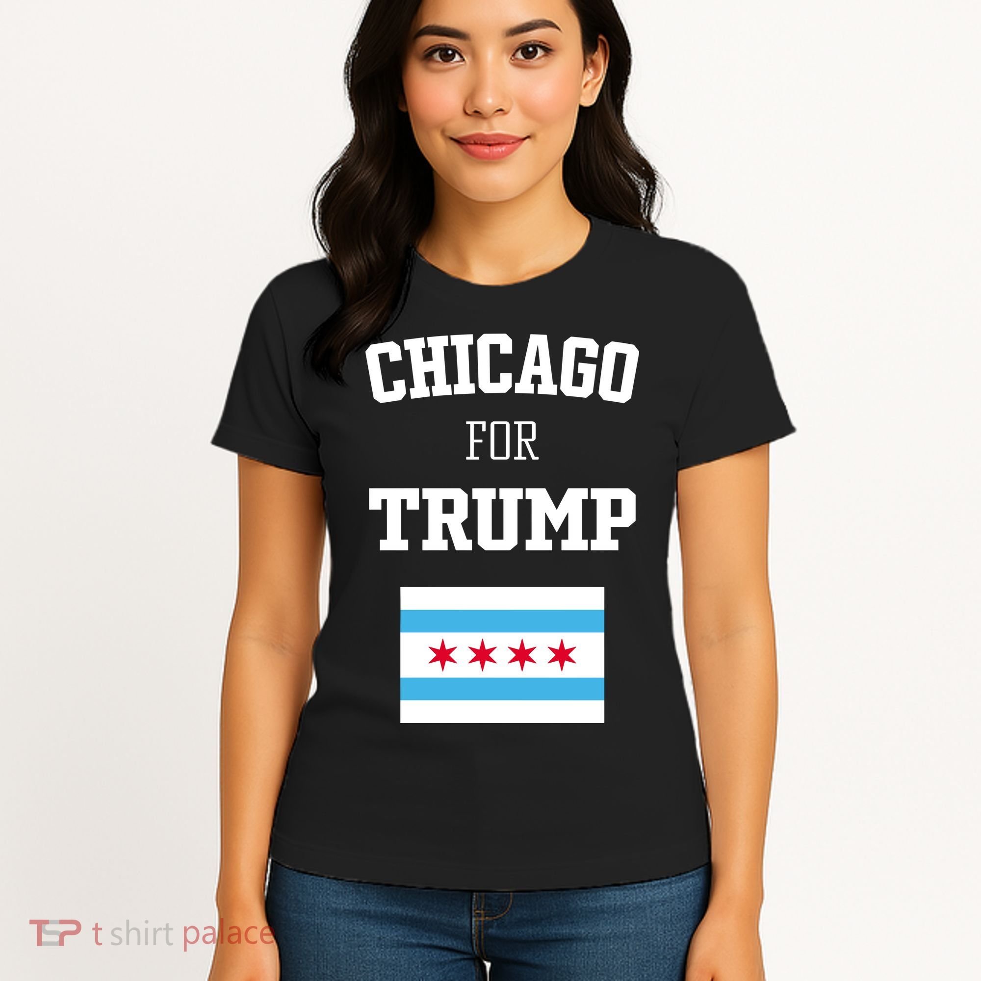 The Lioness Chicago For Trump Flag Women's T-Shirt