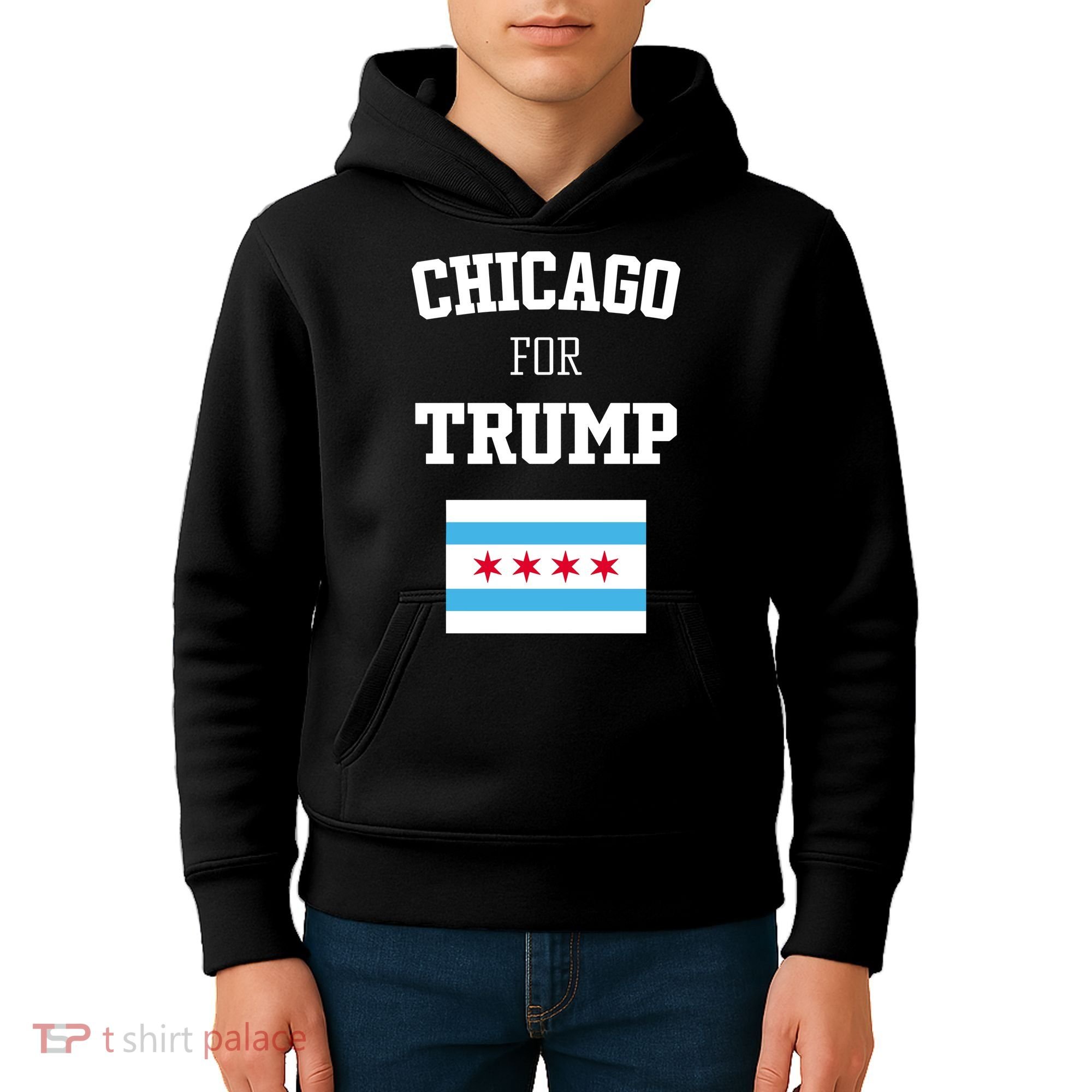 The Lioness Chicago For Trump Flag Kids Hoodie