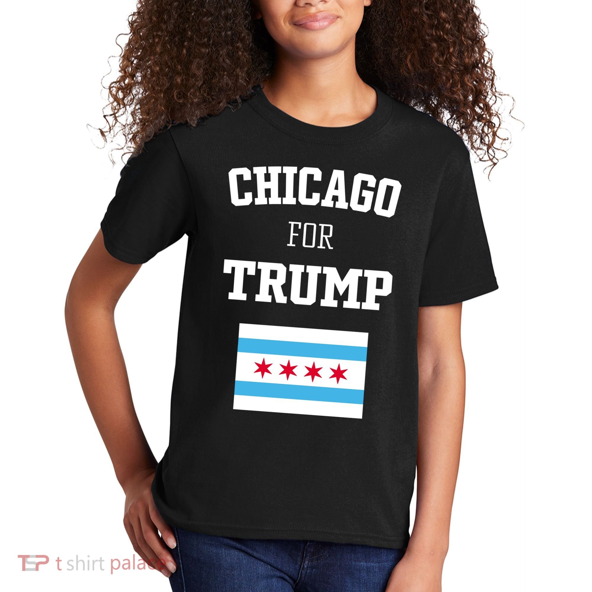 The Lioness Chicago For Trump Flag Kids T-Shirt