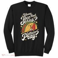 Taco Lovers Christian Humor Wanna Taco Bout Jesus Sweatshirt thumb 0
