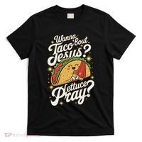 Taco Lovers Christian Humor Wanna Taco Bout Jesus T-Shirt thumb 0