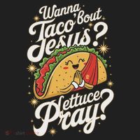 Taco Lovers Christian Humor Wanna Taco Bout Jesus Beanie thumb 2