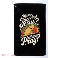 Taco Lovers Christian Humor Wanna Taco Bout Jesus Golf Towel thumb 0