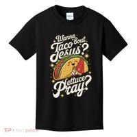 Taco Lovers Christian Humor Wanna Taco Bout Jesus Kids T-Shirt thumb 0