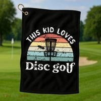 This loves Disc golf Golf Towel thumb 1