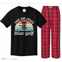 This loves Disc golf Kids Plaid Pajama Set thumb 0