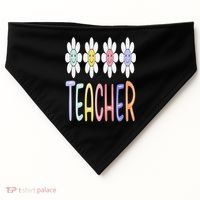 Teacher Life Daisy Flower PreK Kindergarten Teacher Team USA-Made Doggie Bandana thumb 0