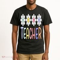 Teacher Life Daisy Flower PreK Kindergarten Teacher Team Tall T-Shirt thumb 2