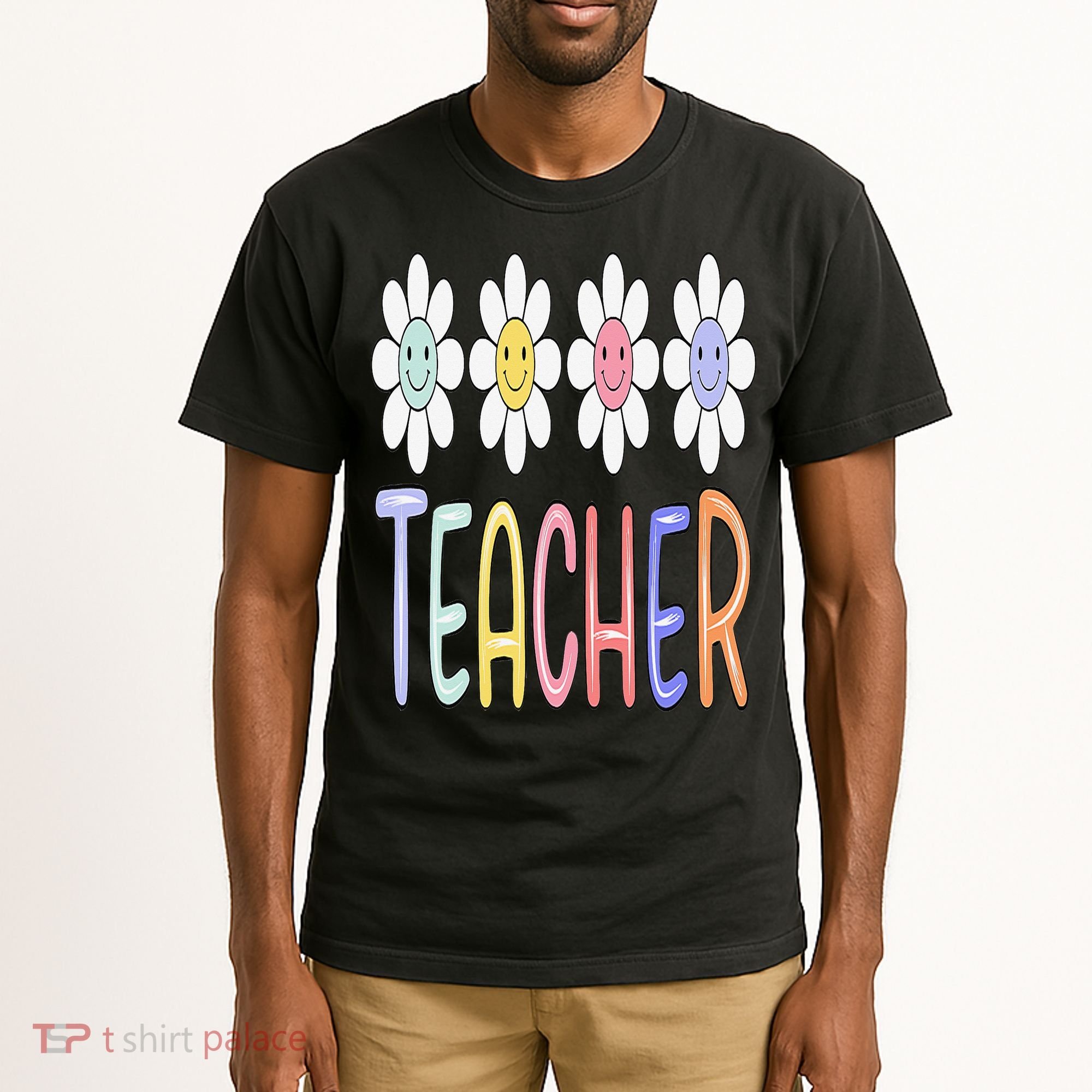 Teacher Life Daisy Flower PreK Kindergarten Teacher Team Tall T-Shirt