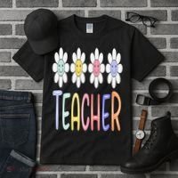 Teacher Life Daisy Flower PreK Kindergarten Teacher Team Tall T-Shirt thumb 3