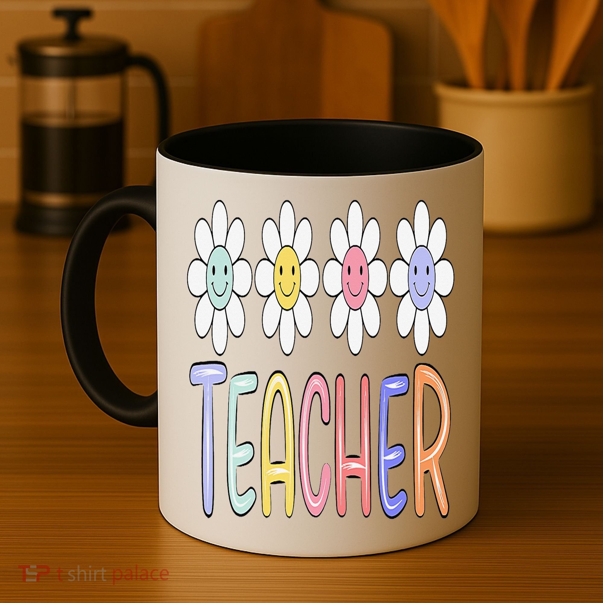 Teacher Life Daisy Flower PreK Kindergarten Teacher Team Coffee Mug