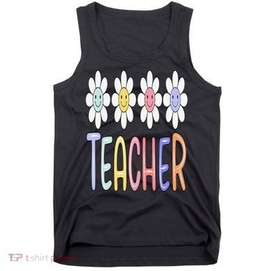 Teacher Life Daisy Flower PreK Kindergarten Teacher Team Tank Top