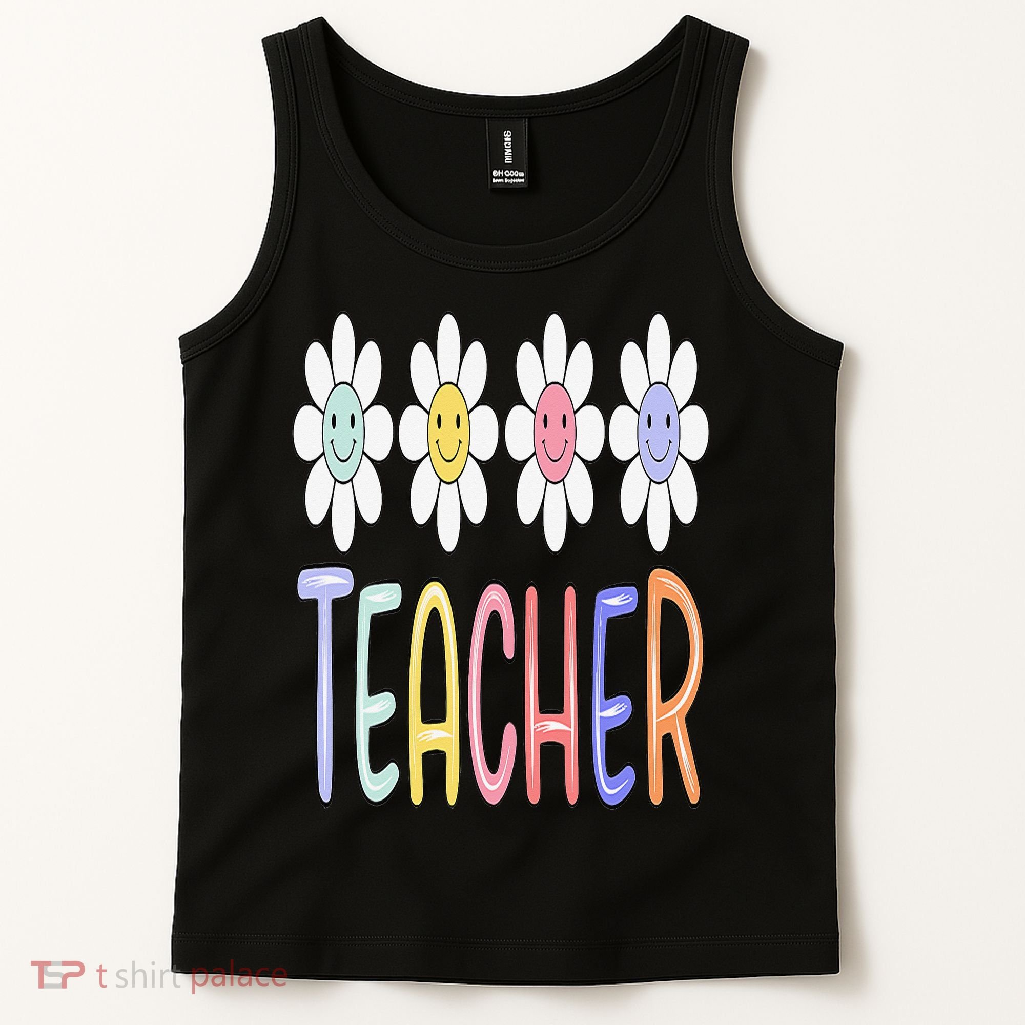 Teacher Life Daisy Flower PreK Kindergarten Teacher Team Tank Top