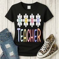 Teacher Life Daisy Flower PreK Kindergarten Teacher Team Women's T-Shirt thumb 3