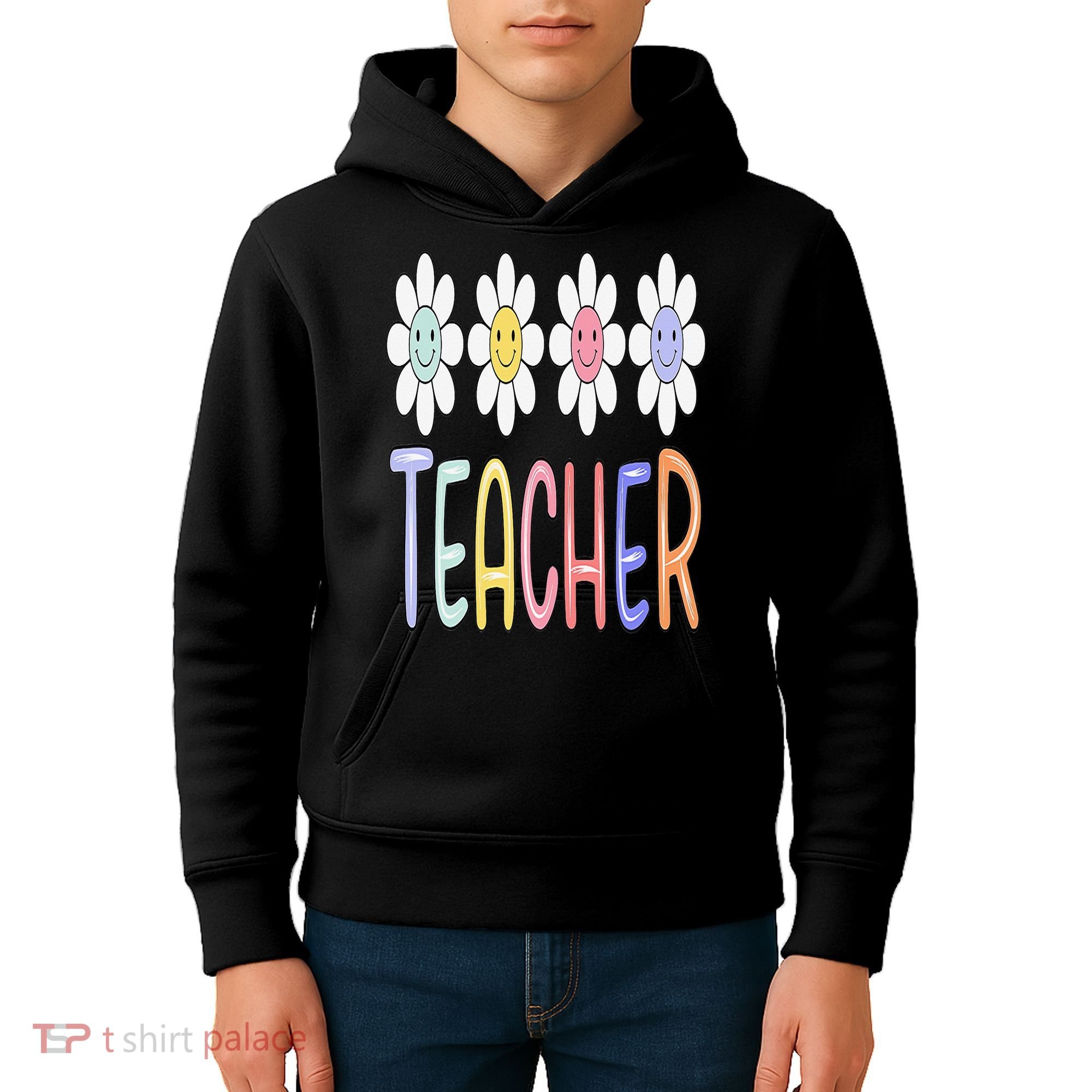 Teacher Life Daisy Flower PreK Kindergarten Teacher Team Kids Hoodie