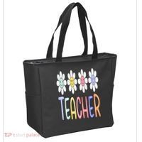 Teacher Life Daisy Flower PreK Kindergarten Teacher Team Tote Bag thumb 2