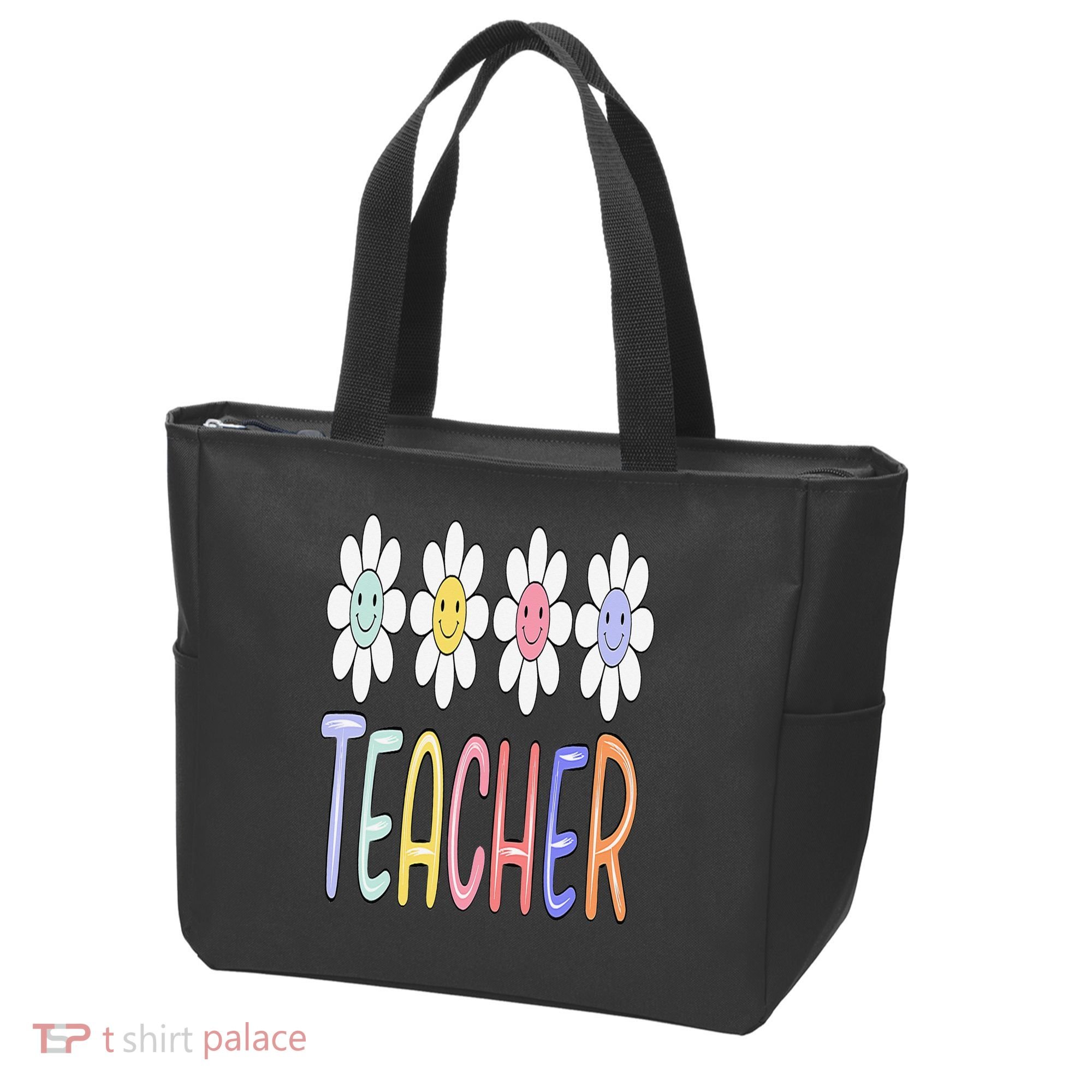 Teacher Life Daisy Flower PreK Kindergarten Teacher Team Tote Bag