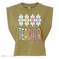 Teacher Life Daisy Flower PreK Kindergarten Teacher Team Garment-Dyed Women's Muscle Tee thumb 0