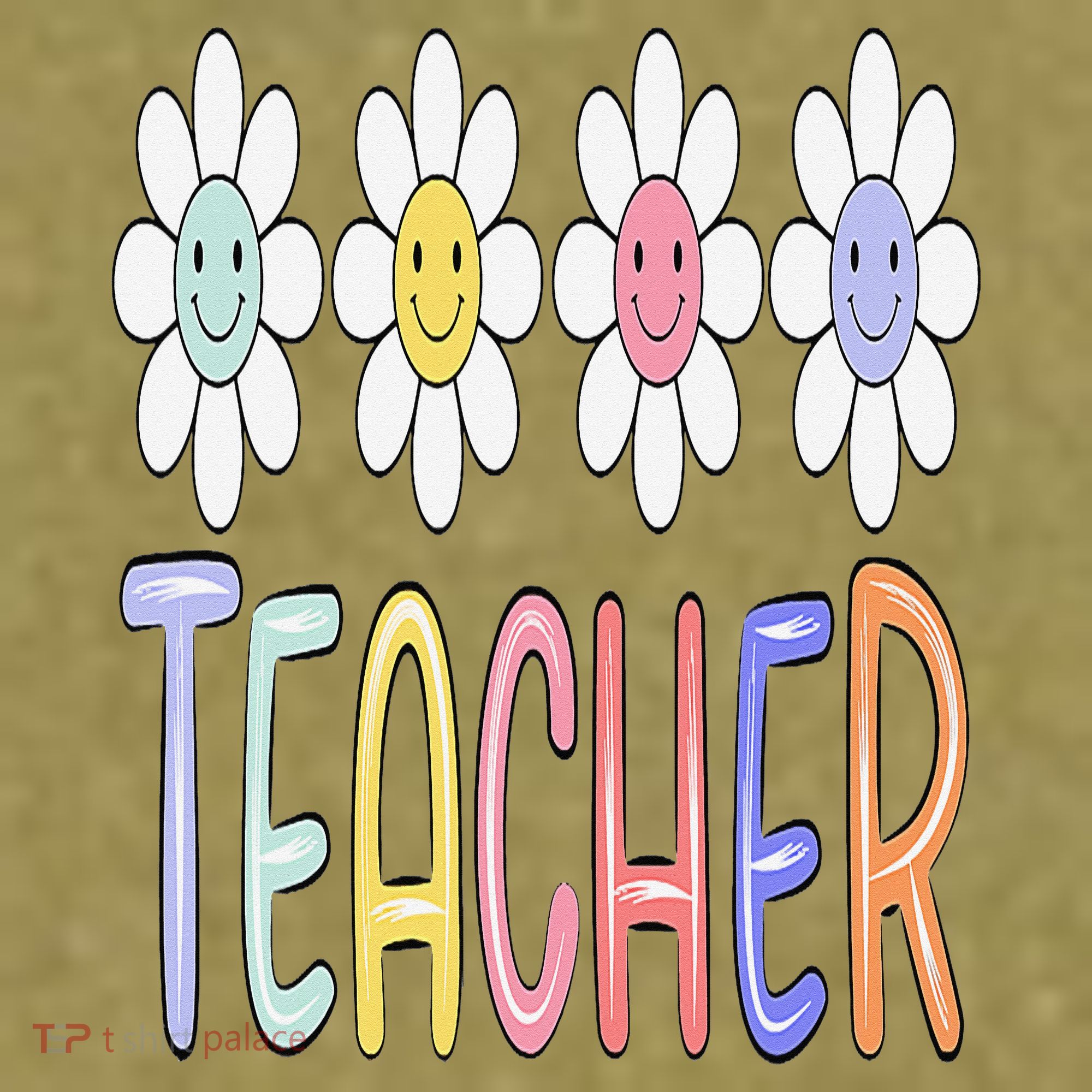 Teacher Life Daisy Flower PreK Kindergarten Teacher Team Garment-Dyed Women's Muscle Tee
