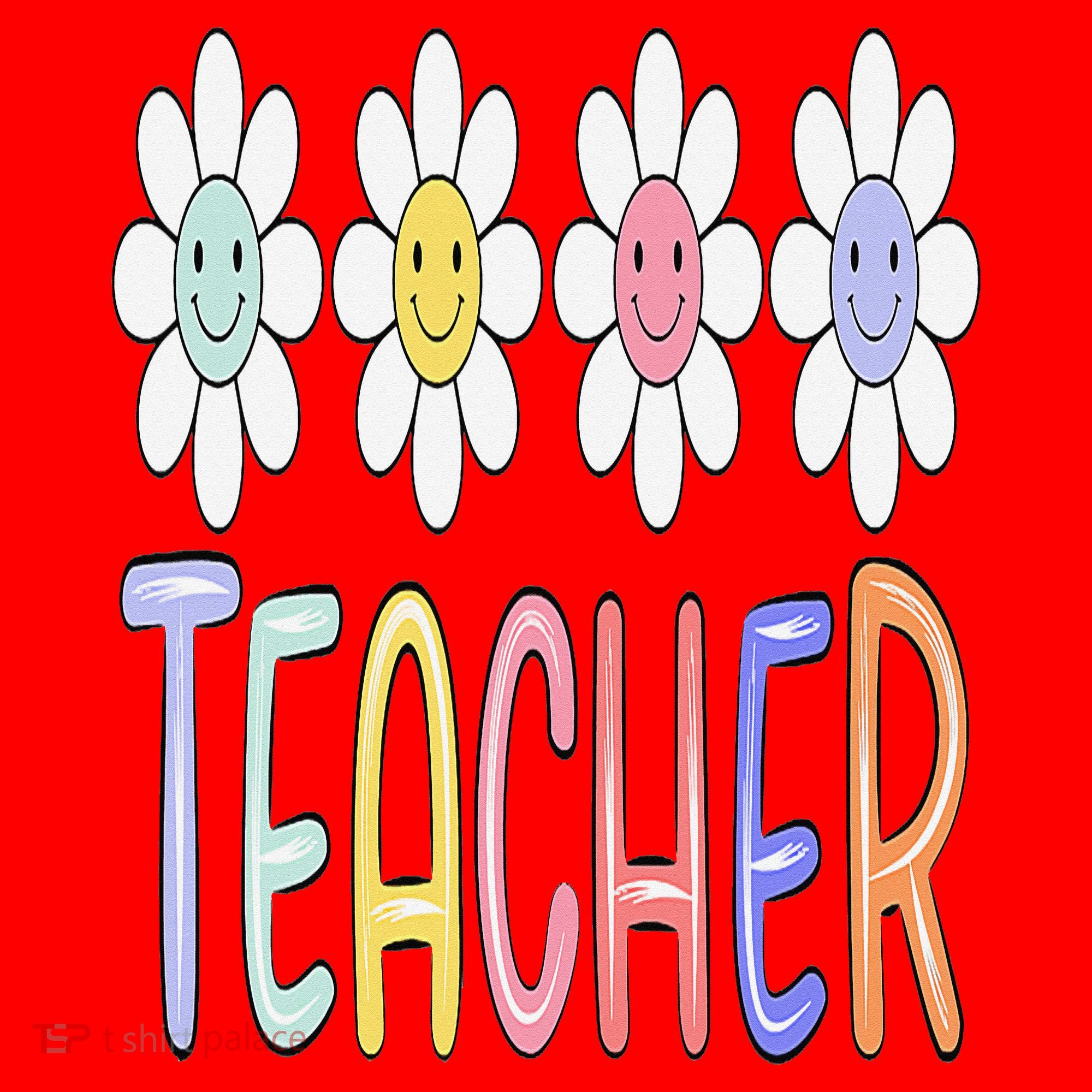 Teacher Life Daisy Flower PreK Kindergarten Teacher Team Santa Hat
