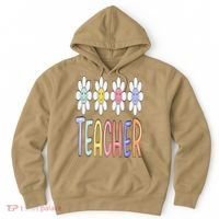 Teacher Life Daisy Flower PreK Kindergarten Teacher Team Hoodie thumb 0