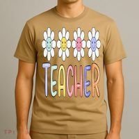 Teacher Life Daisy Flower PreK Kindergarten Teacher Team T-Shirt thumb 3