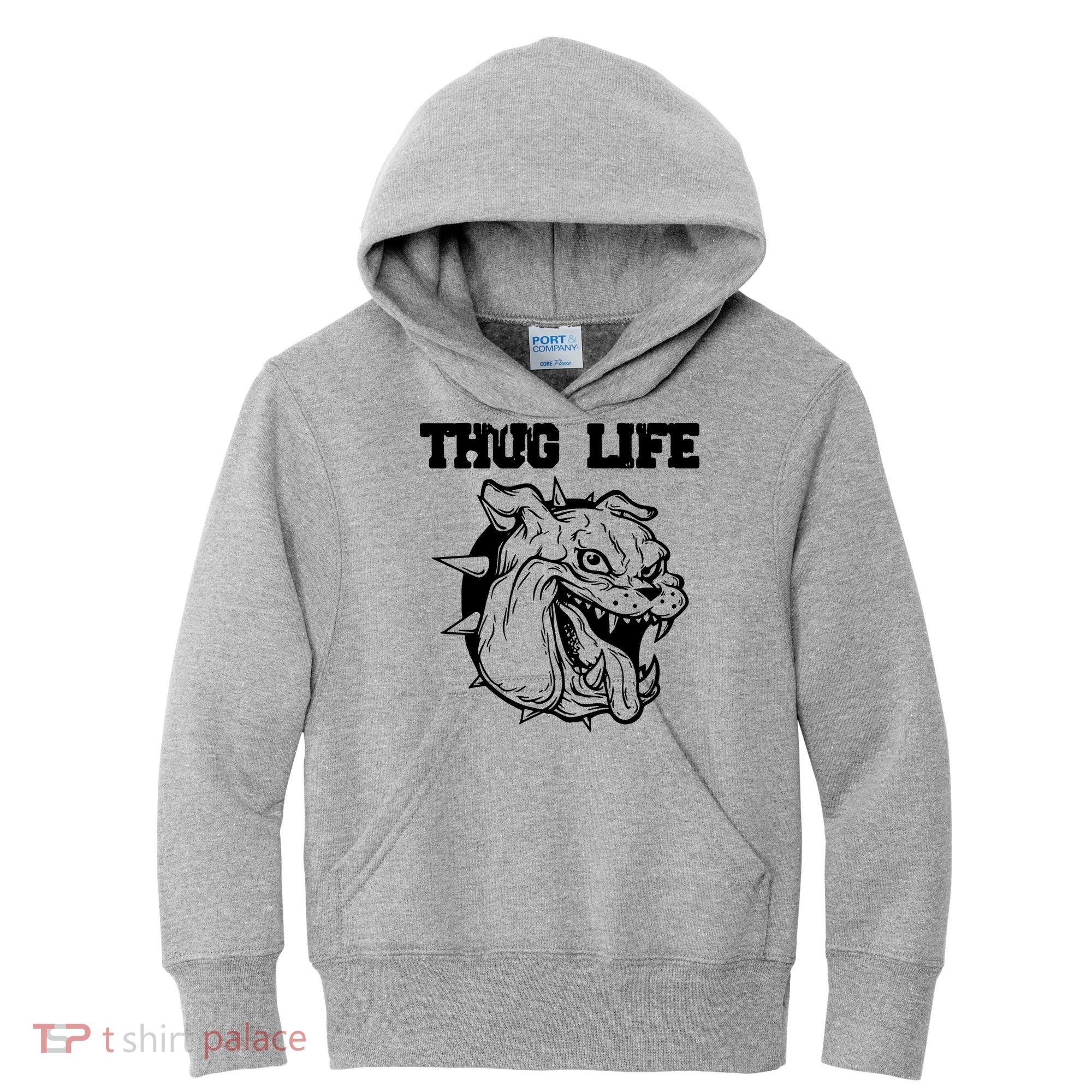 Thug Life Dog Kids Hoodie
