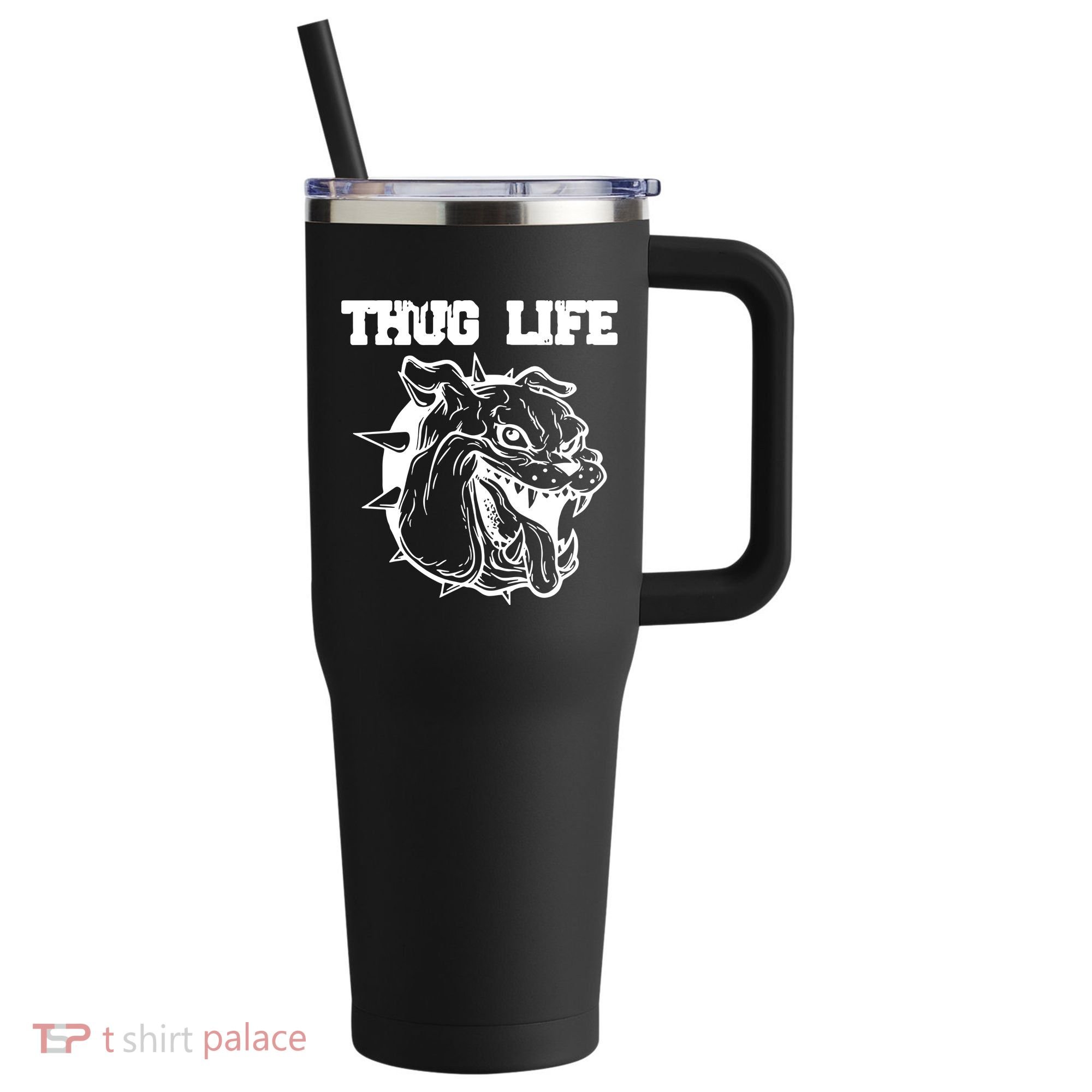Thug Life Dog 40oz Vacuum Insulated Stainless Steel Travel Tumbler