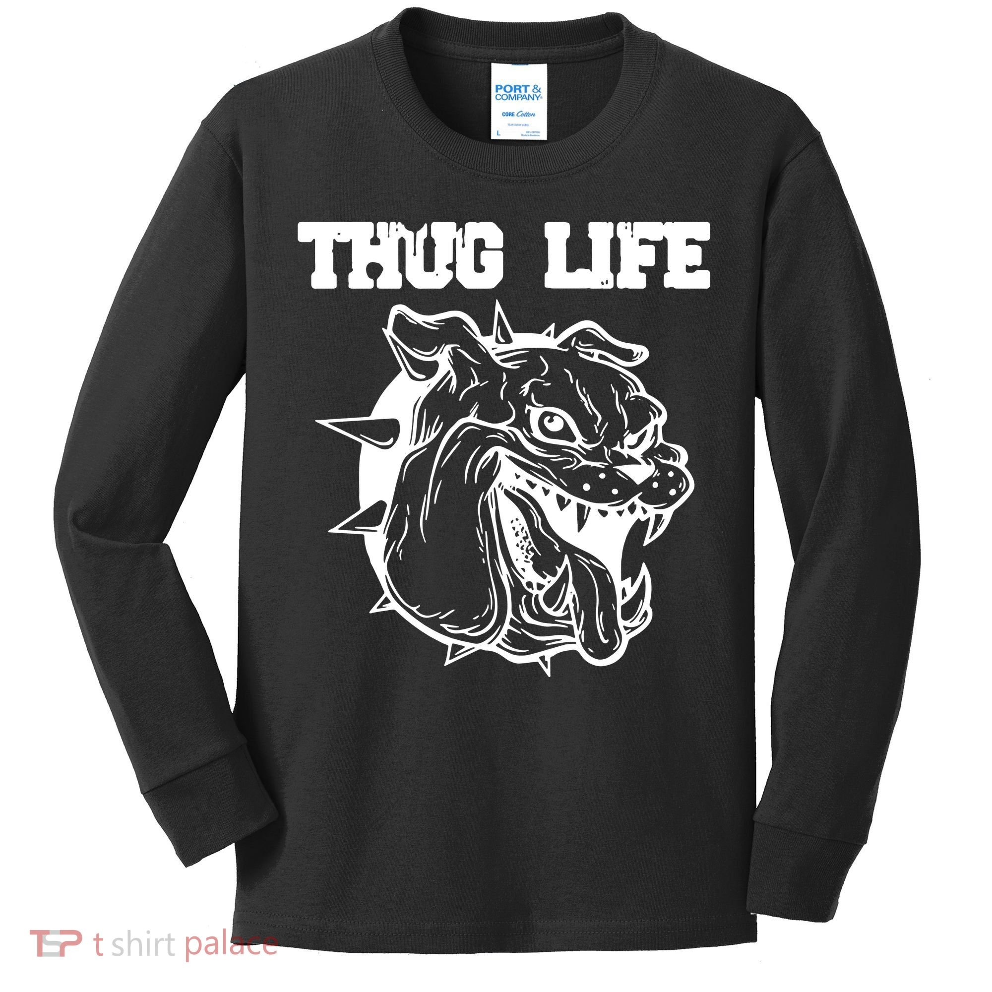 Thug Life Dog Kids Long Sleeve Shirt
