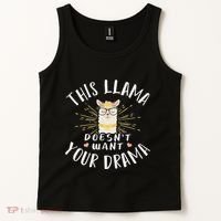 This Llama DoesnT Want Your Drama Tank Top thumb 2