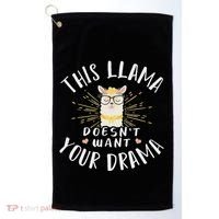 This Llama DoesnT Want Your Drama Golf Towel thumb 0