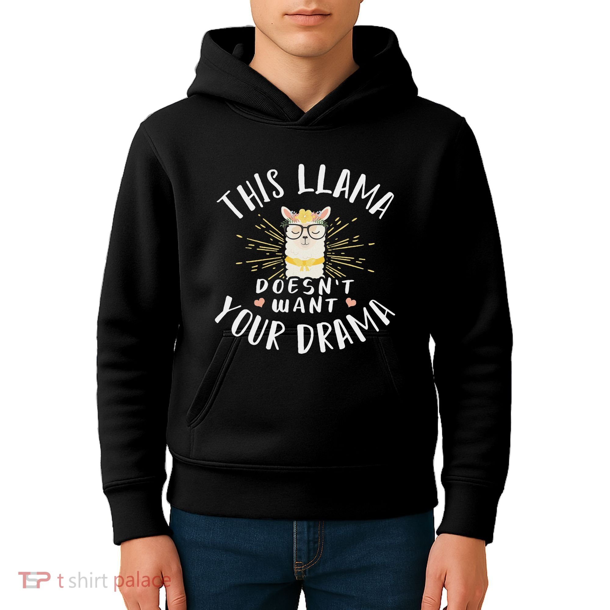 This Llama DoesnT Want Your Drama Kids Hoodie