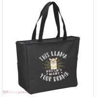 This Llama DoesnT Want Your Drama Tote Bag thumb 2