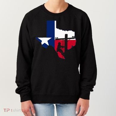 Texas Lineman Electrician Gift Tx Lone Star State Flag Women's Sweatshirt