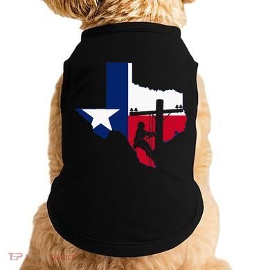 Texas Lineman Electrician Gift Tx Lone Star State Flag Doggie Tank