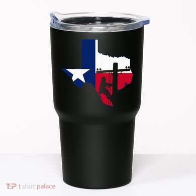 Texas Lineman Electrician Gift Tx Lone Star State Flag Tumbler