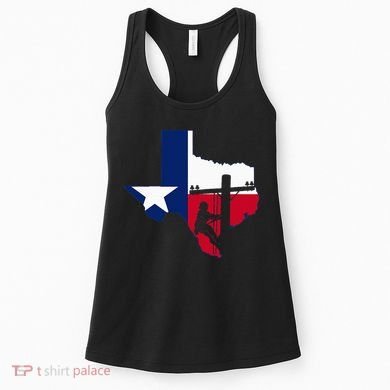 Texas Lineman Electrician Gift Tx Lone Star State Flag Women's Tank Top