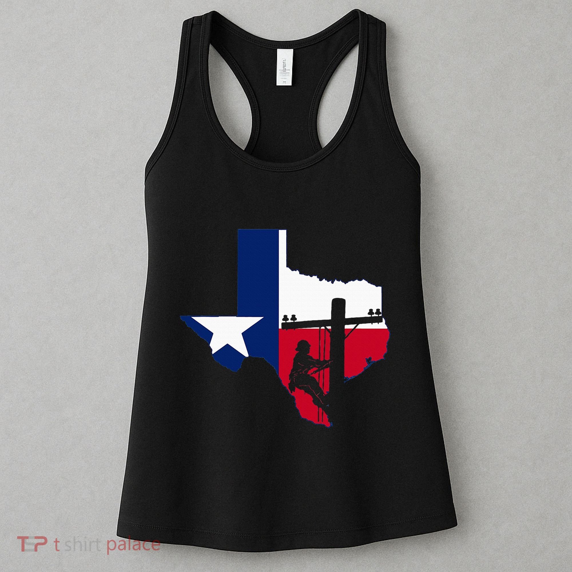 Texas Lineman Electrician Gift Tx Lone Star State Flag Women's Tank Top