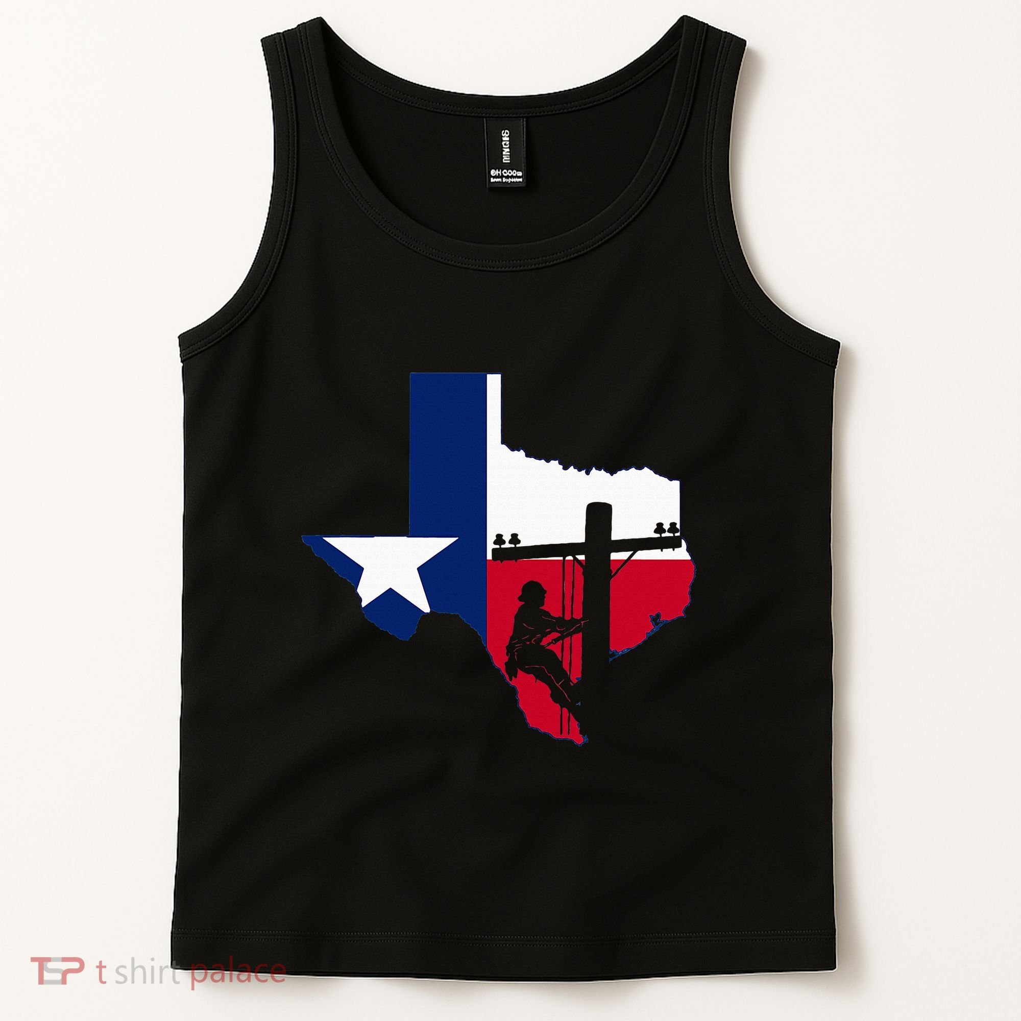 Texas Lineman Electrician Gift Tx Lone Star State Flag Tank Top