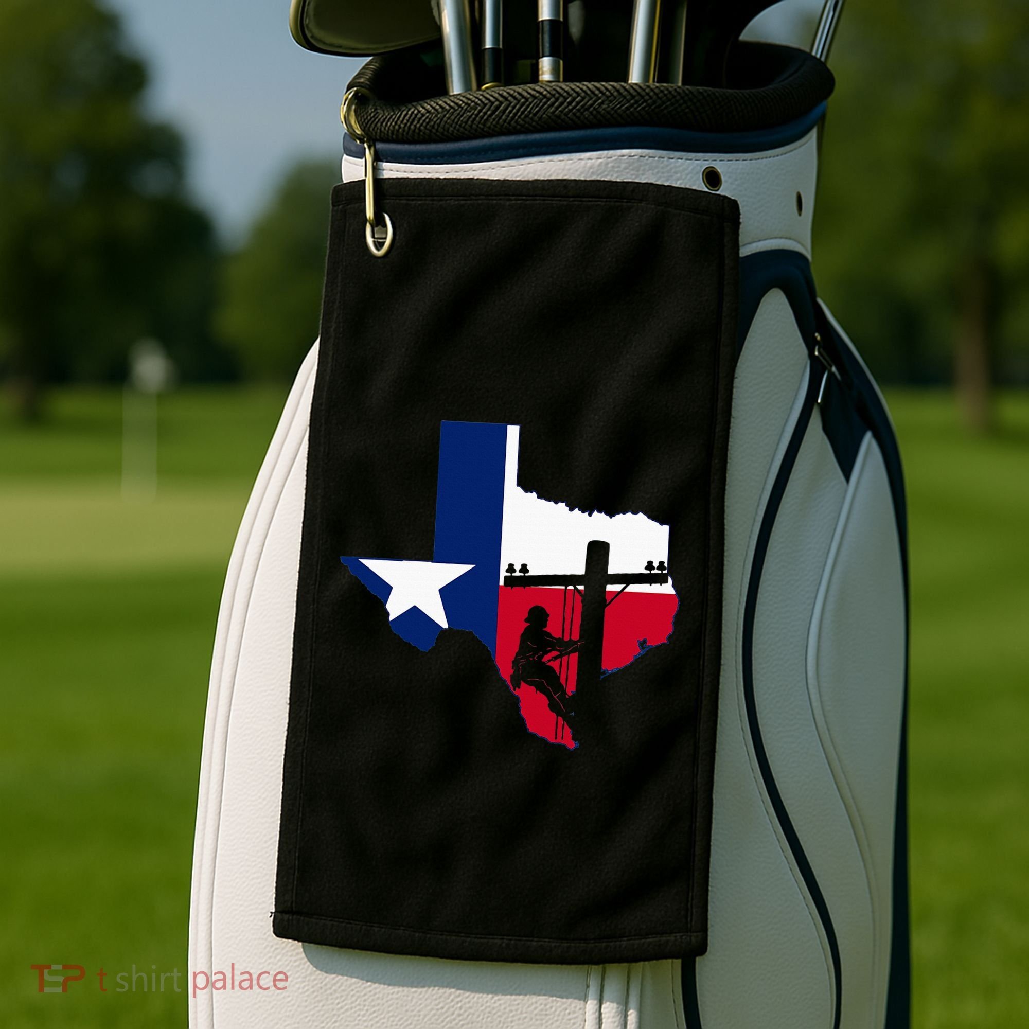 Texas Lineman Electrician Gift Tx Lone Star State Flag Golf Towel