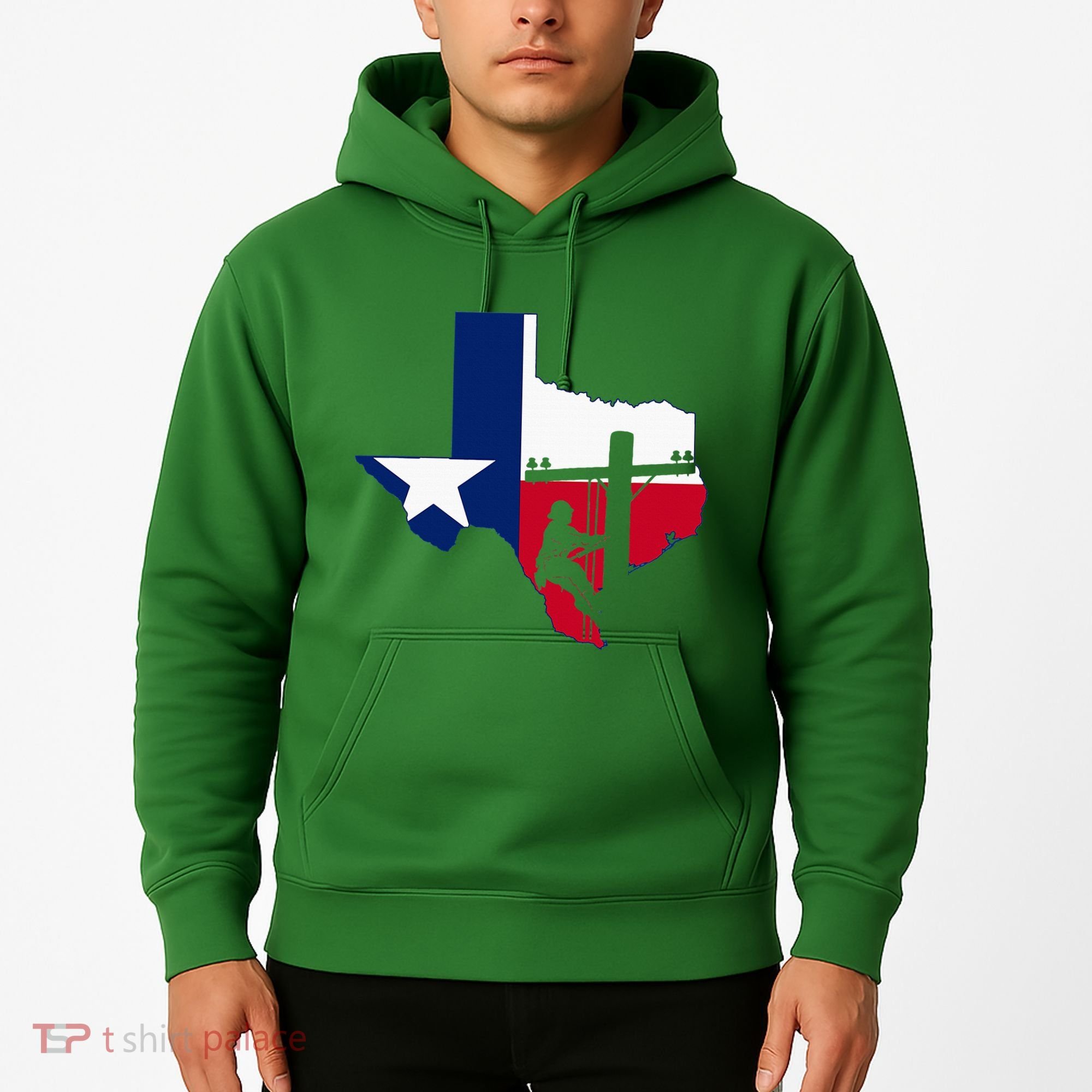 Texas Lineman Electrician Gift Tx Lone Star State Flag Hoodie