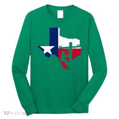 Texas Lineman Electrician Gift Tx Lone Star State Flag Long Sleeve Shirt